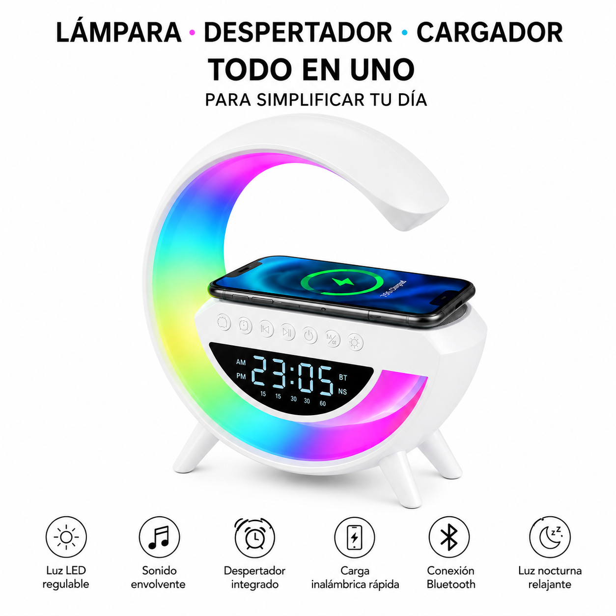 Lampara Parlante Cargador Inteligente